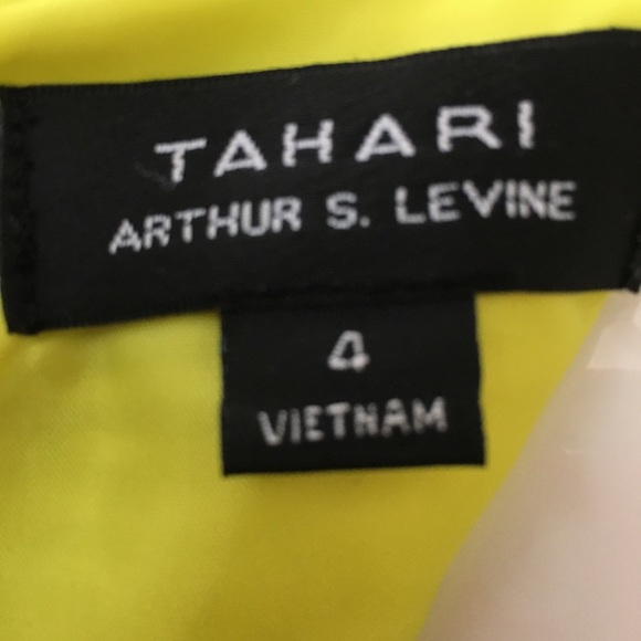 TAHARI Yellow White Dress Sleeveless Size 4 - EUC - Picture 9 of 10